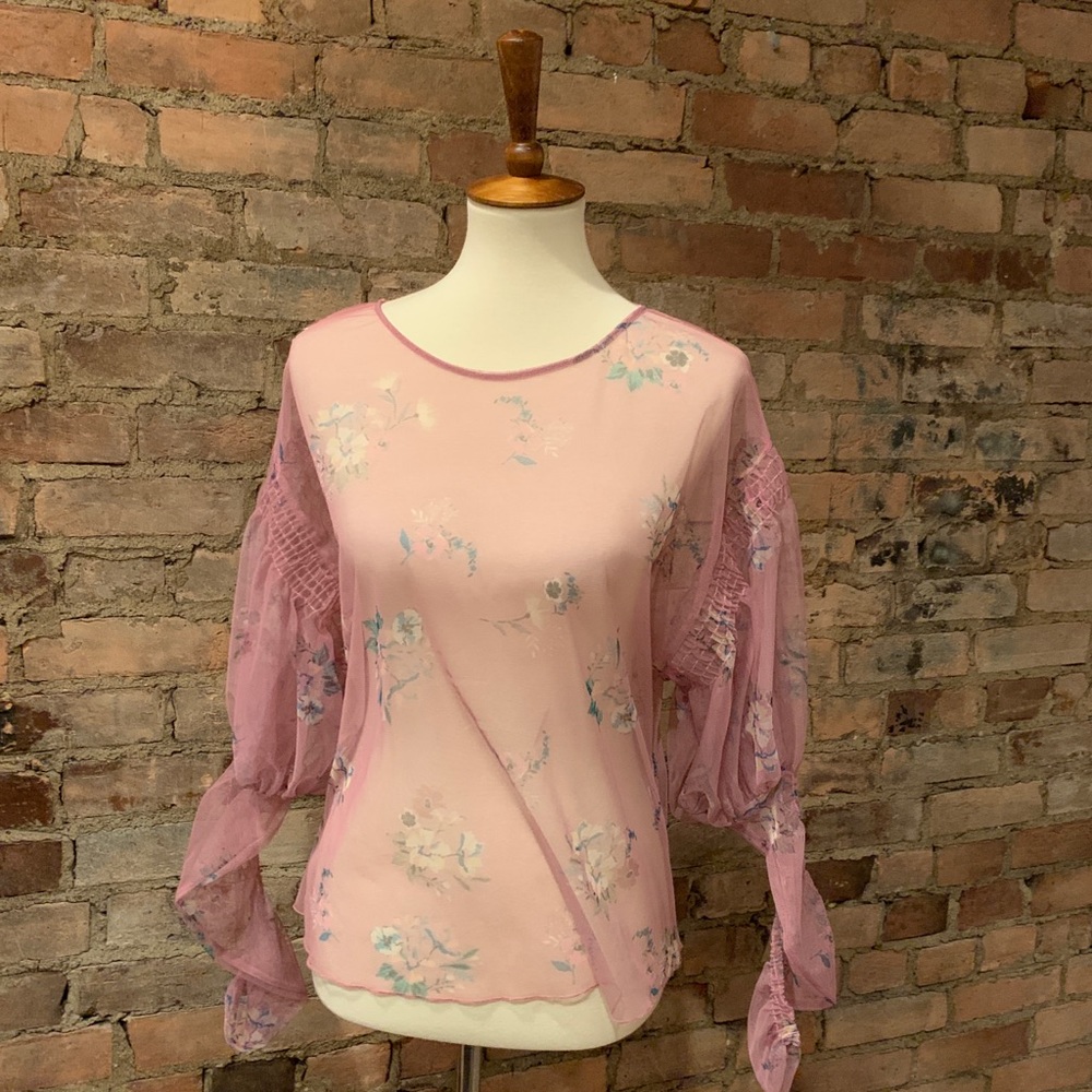 Zara Floral Sheer Top